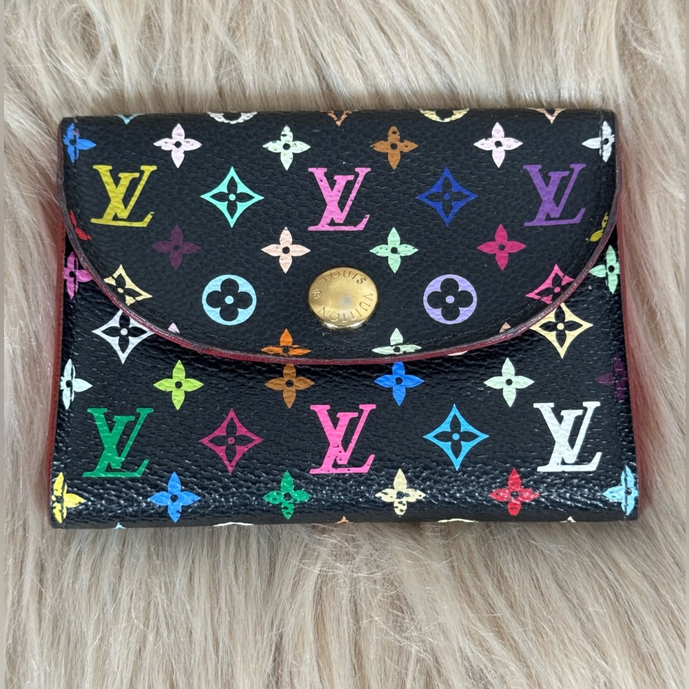 Auth Louis Vuitton Murakami Multi Color Monogram Cardholder Wallet Collectible